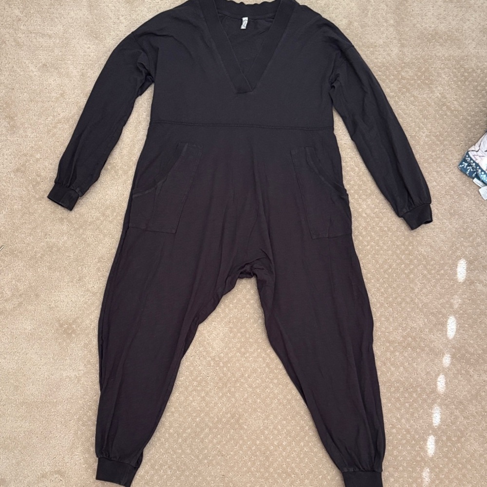 Free People Intimately Just Because Jumpsuit, Black, Size XS